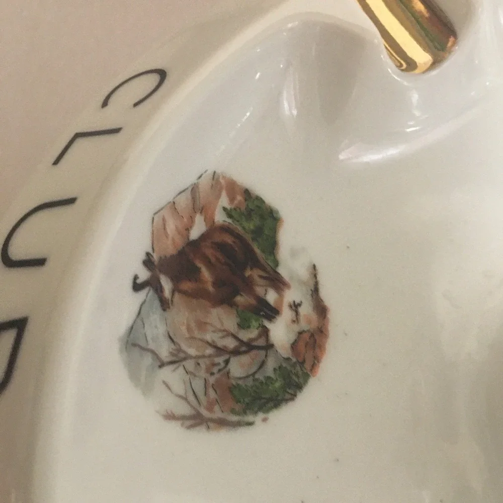 Vintage German Babenhausen Gun & Rod Club Cigar Cig. Ashtray Fishing Hunting  9